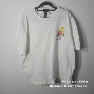 The Simpsons L Bart Simpson Graphic Tee White Cotton Funny Shirt